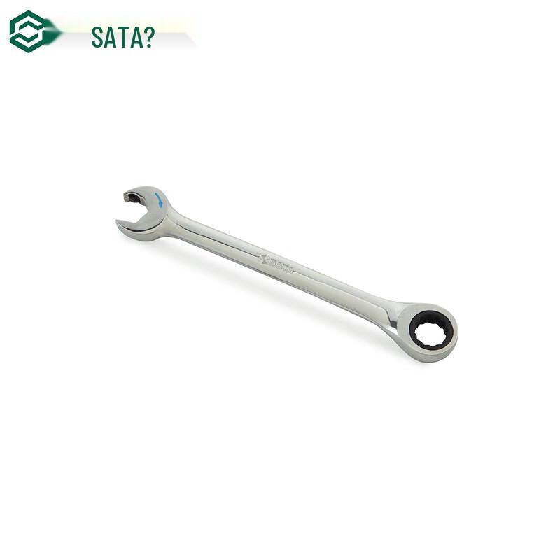 SATA Fully Polished Open-End Ratcheting Wrench 14MM