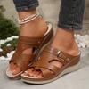 2025 foreign trade summer new women's slope heel platform slippers large size fish mouth casual outer wear beach shoes women
