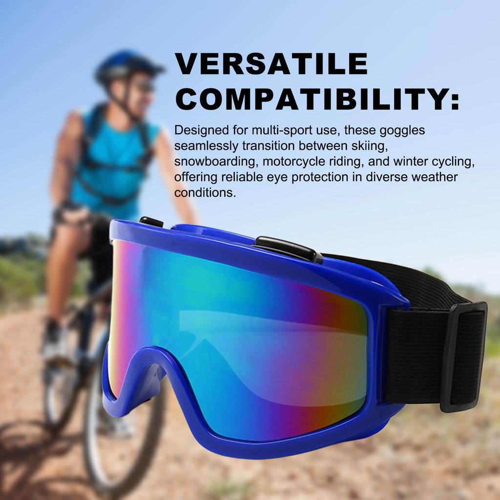 Motorcycle Ski Goggles for Men Women Windproof Sandproof with Interchangeable Lenses Protection Cycling Snow Sports Glasses