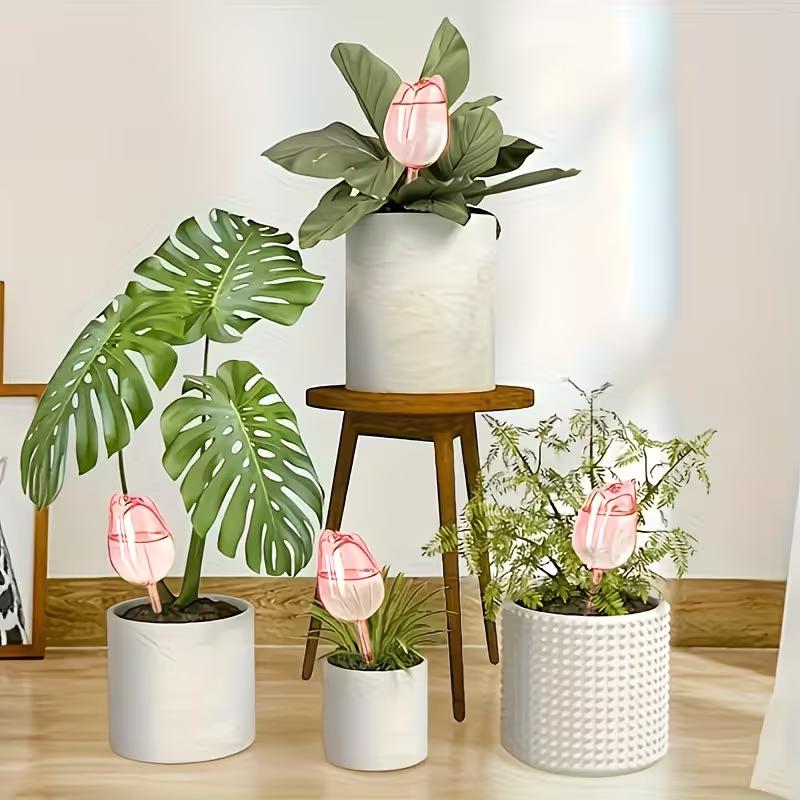 Sfere per l'irrigazione di piante di tulipano rosa per piante in vaso da interno ed esterno Gocciolatori automatici per piante Strumenti automatici per l'irrigazione
