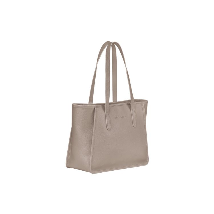 Longchamp Le Foulonné 34 Solid Color Leather Tote Bag Shopping Bag Shoulder Bag Women Tote Dove-Grey 10141021P55