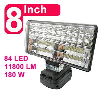 Luz de trabalho LED sem fio de 8 polegadas com 2 USB para Makita 14,4V 18V BL1430 BL1830 Bateria de íon-lítio Luz de trabalho externa