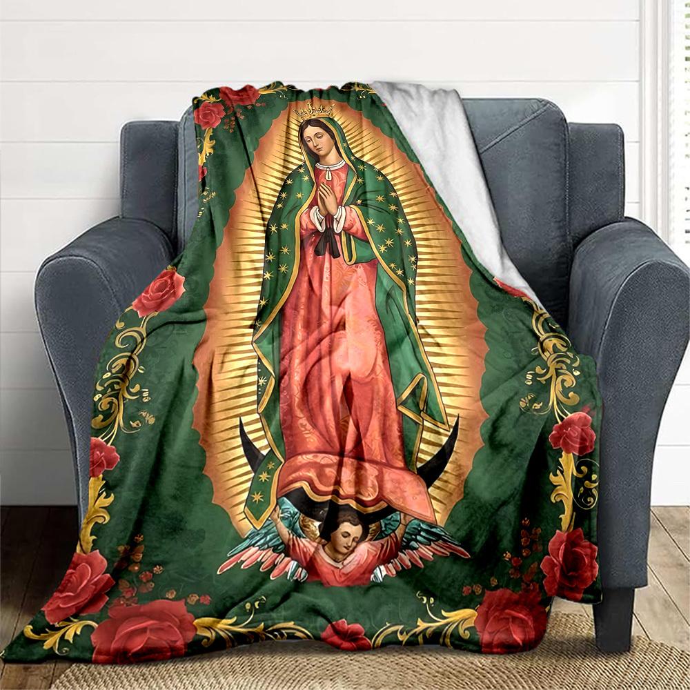 1pc Virgin Mary Icon Blanket - Perfect Gift for Birthdays, Christmas & Halloween- Soft, Warm & Versatile yy250909174