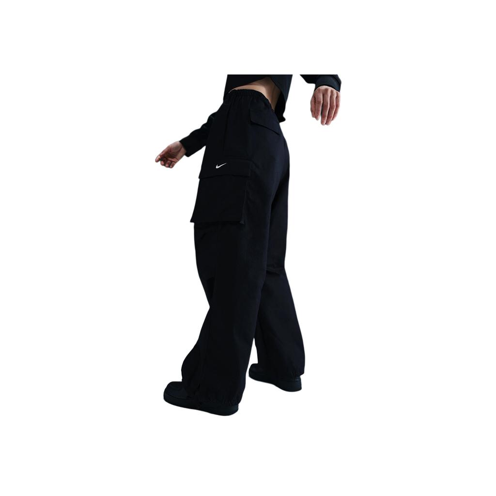 Nike Sportswear Logo Solid Comfortable Casual Work Pants Women Pants Black White IB1059-010