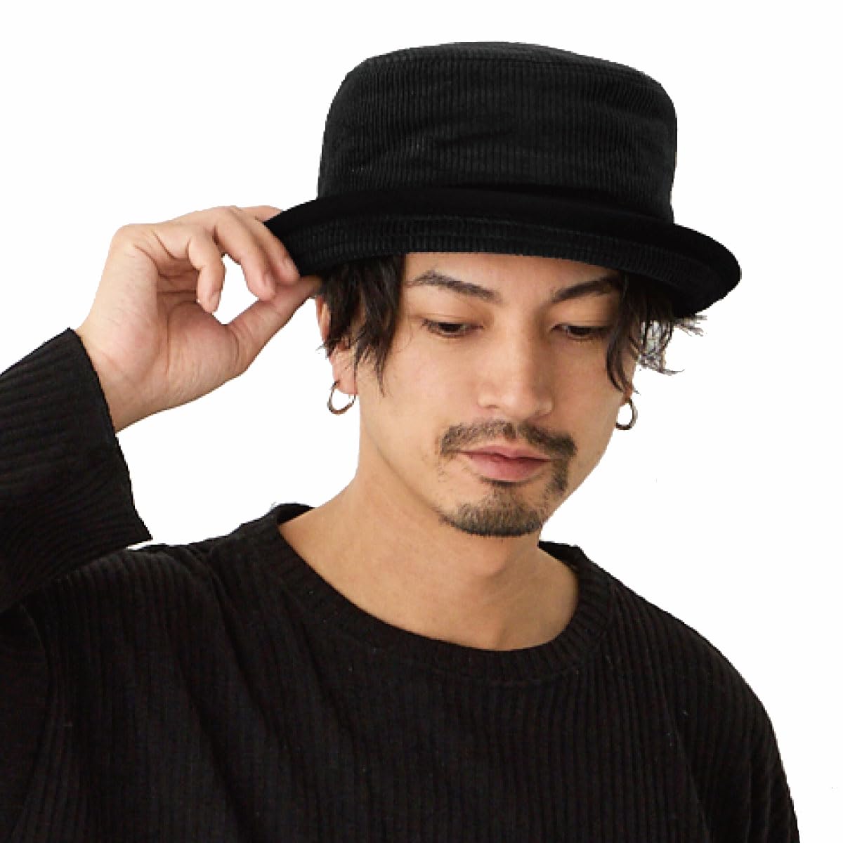 

Happy Hat Corduroy Pork Pie Solid Short Bucket Hat, Black, 57cm, Men s, Winter, Color, Warm, Casual, 2-Way, Brim, Hat, Fall/Winter, Hat-1506-58-03 чёрный