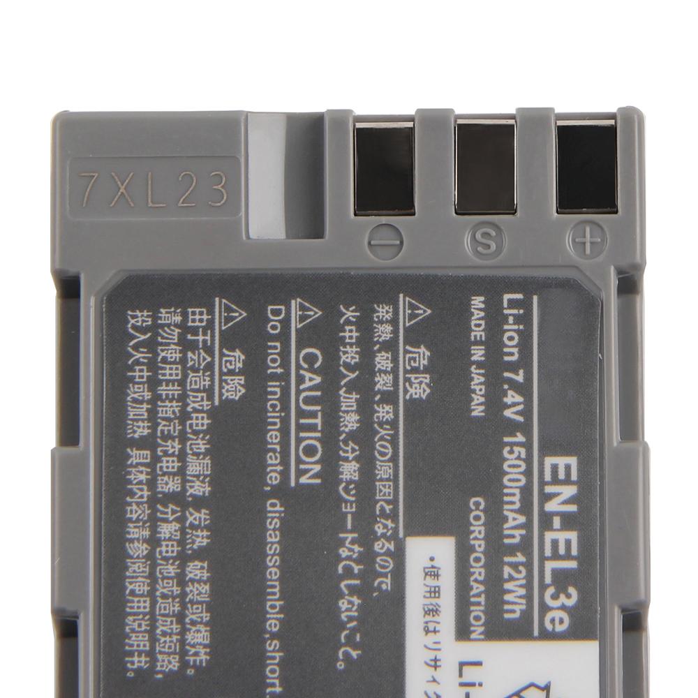 Rechargeable Lithium Battery For Nikon D50 D70 D70s D80 D90 D100 D200 D300S D300 D700 EN-EL3E Camera Battery 1500mAh 7.4V