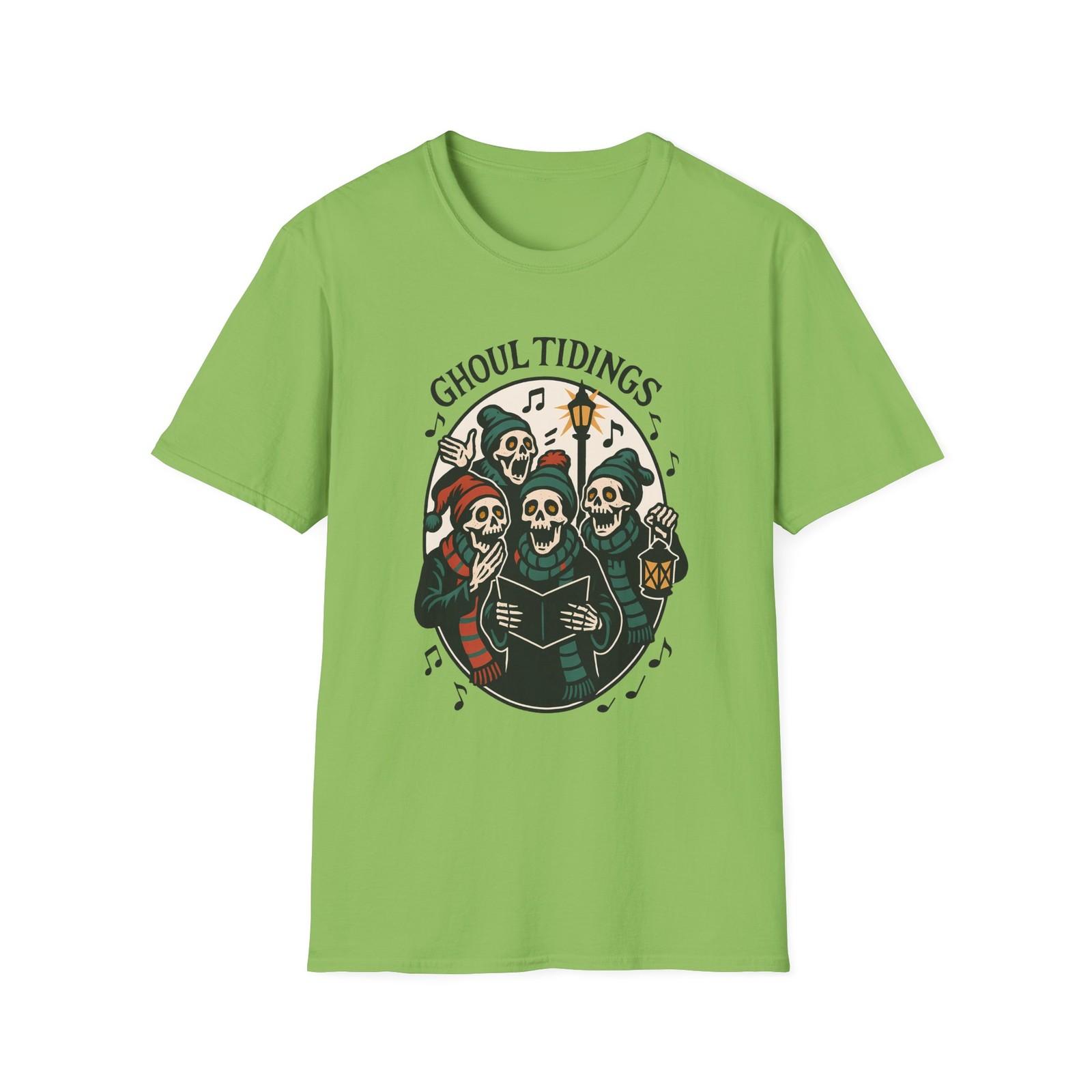 Unisex Softstyle T-Shirt Mens Womens Tees Top Skeletal Carolers Ghoul TGothic Holiday Christmas 3XL