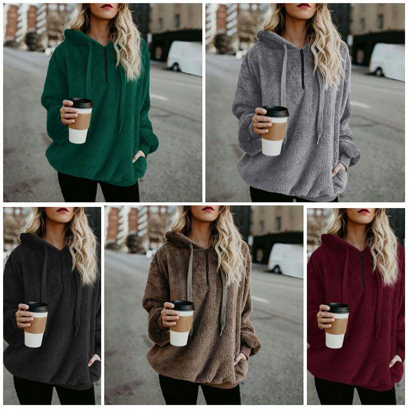 Cozy Fluffy Fur Hoodie For Women With Half-zip For Ultimate Comfort And Warmth