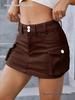 European & American Style Autumn Low-Waist Slim Fit Hip-Hugging Solid Color Skirt for Women