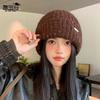 Winter versatile warm ear protection wool knitted pile hat children big head circumference show face small pullover wool hat