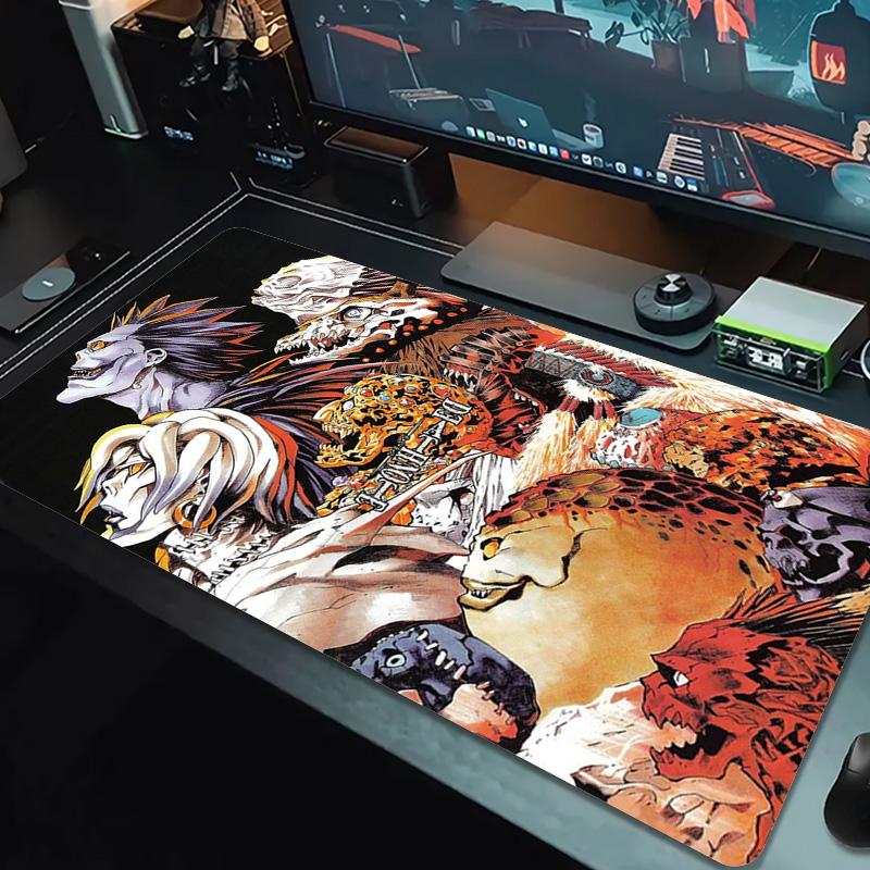 Death Note Anime Farbe Mauspad Großes Gaming Tischkissen Rutschfest Laptop Tablet Großes Mauspade XXL Matte Mini PC Spielmatte Mit Verriegelter Kante