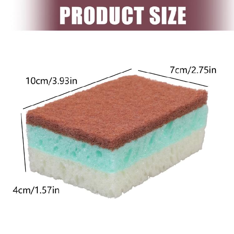 5/10Pcs Double Side Dishwahsing Sponge Oil Resistant Odors Removal Scrubber Sponge For Kitchen Bathroom Cleaning Use