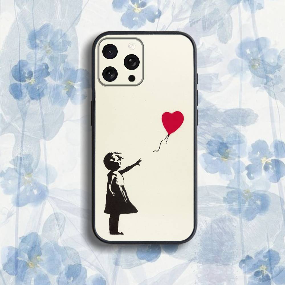 G-Graffiti A-Artist Banksy-S Phone Case For iPhone 17,16,15,14,13,12,Pro,Max,Plus,E,SE4,Air,Mini Black Soft Box