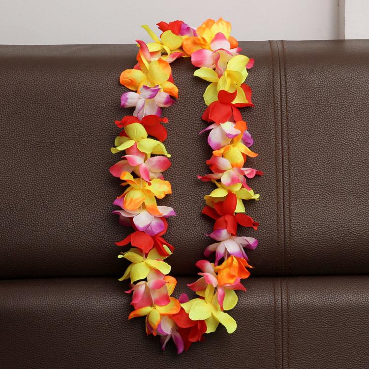 100CM Thickened Hawaiian Hula Dance Lei Necklace for Performance or Evening Party