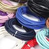 5 Yards/lot 6mm 7mm Round Braided Leather Cords PU Leather Cord Cordon Cuir For Bracelet Necklace DIY Jewelry Making