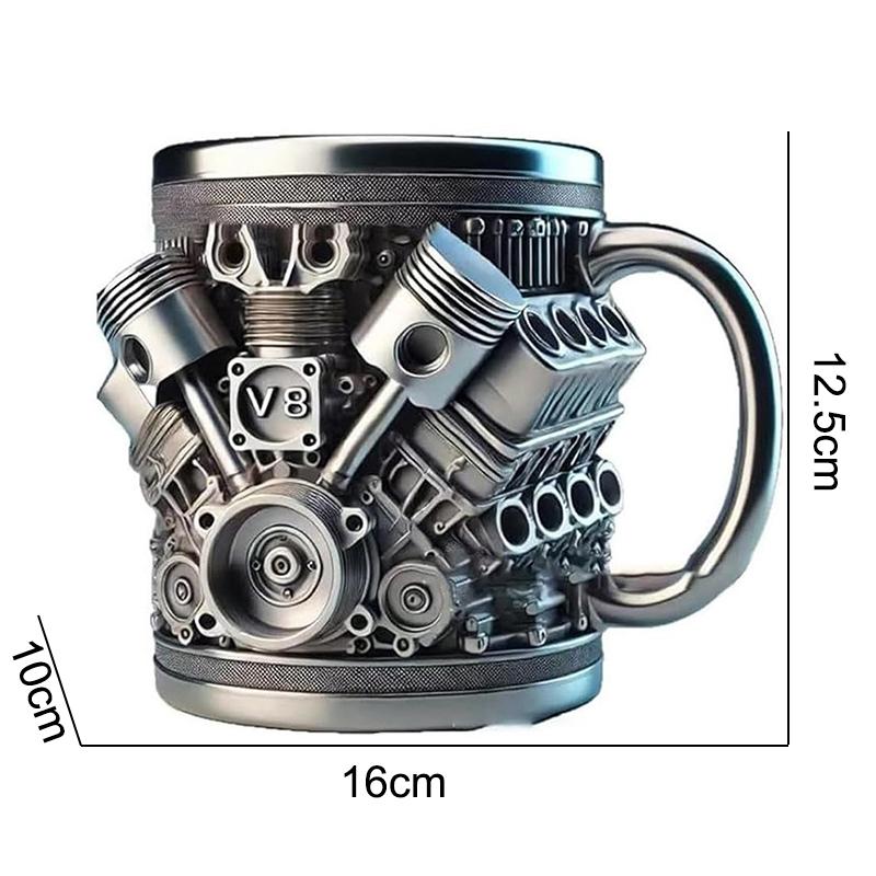 Coffee Cup Reusable Car Engines Cocktail Mug Funny Drinking Accessories Portable Stainless Steel Cup For Home Travel