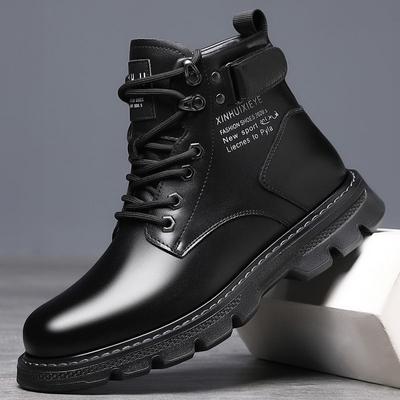 Summer Martin Boots High Top Waterproof Leather Boots Pile Warm Cotton Shoes Men's Short Boots Snow Boots