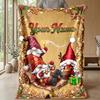 Christmas Custom Name Printed Flannel Blanket Warm Comfort Bed Throw Home Decor Holiday Gift