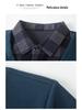 Plus Size Men's Thick Knit Sweater, Velvet Lined, Two-Piece Look, Middle-Aged Loose Fit