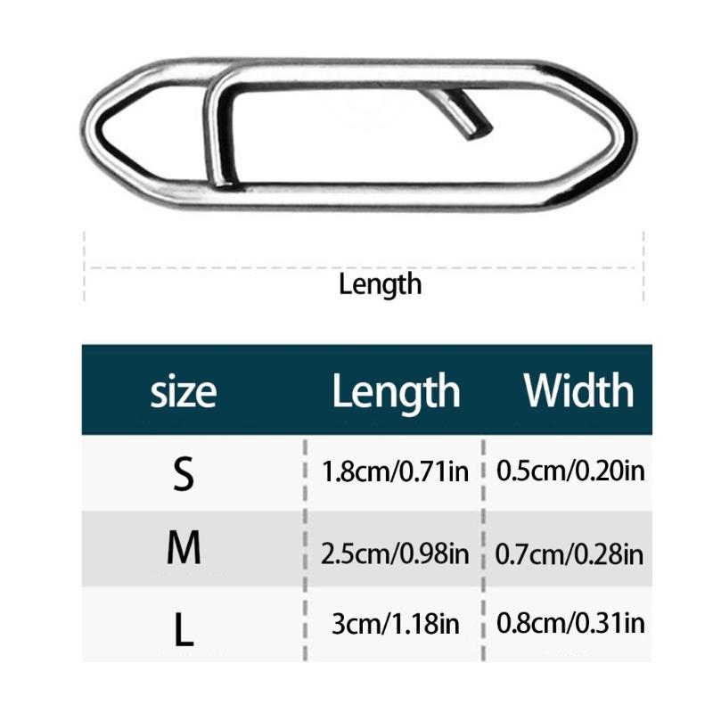 100Pcs High Strength Fishing Snapping Swivels Lures Connector Quickly Change Fishing Snapping Clip Fishing Accessories