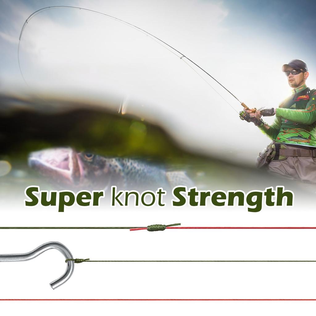 Ashconfish PE Fishing Super High Abrasion Low Duck Colorfast Line, 8-Strand, 1000m, Strong, Sensitivity, Resistant, Stretch, Green,