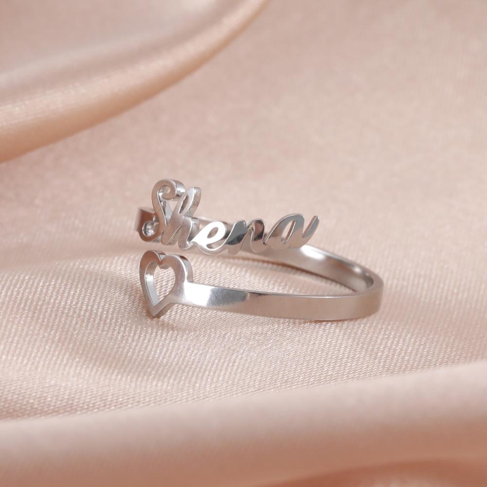 Custom 3 Double Finger Ring Personalized Family Couple Mother Father Gift For Women Men Gold Color Stainless Steel Jewelry