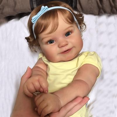 BZDOLL Two Sizes 50cm/60cm Reborn With Vein Cloth Body, Soft Vinyl Limb Newborn Baby Doll 3D-paint Skin Toy For Girl Smiling Toddler Lifelike Gift