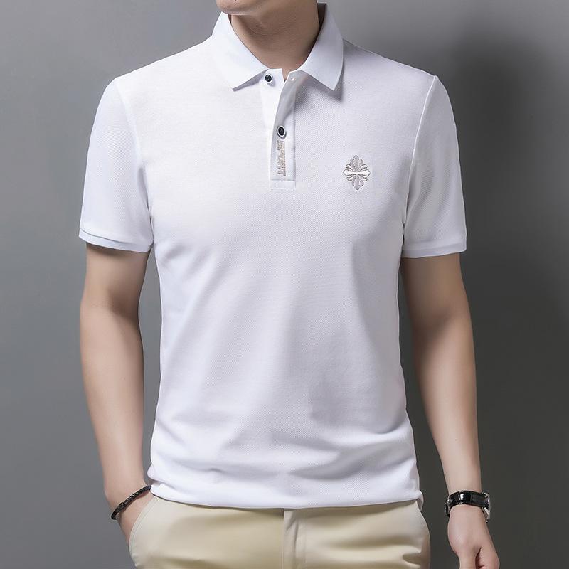 Tricou polo cu mânecă scurtă pentru bărbați, tricou casual lejer cu rever și mânecă jumătate, subțire și respirabil.