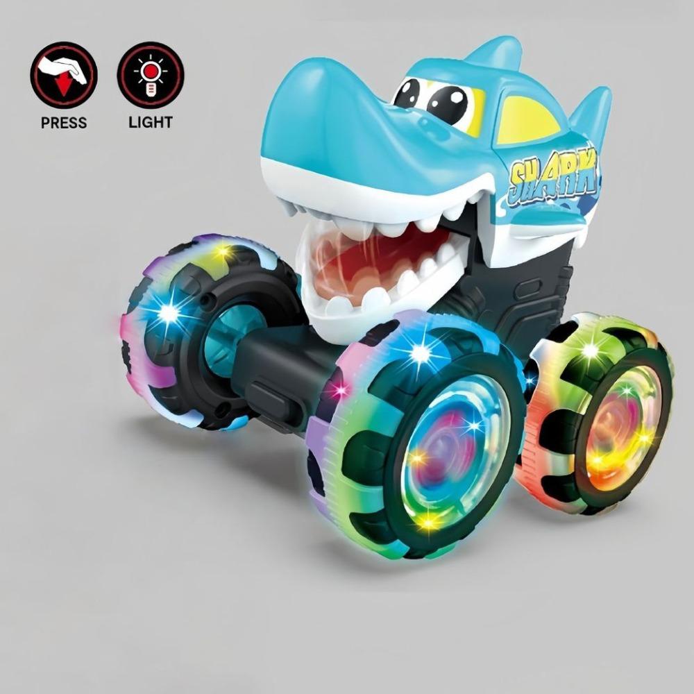 Squeeze Motion Monster Truck Toy Pull Back Lights Toy Gift Pull Back Vehicle  Christmas Gift Shark