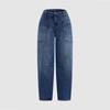 Women's High Waist Washed Women's Jeans Fashionable Versatile Straight Leg Pants