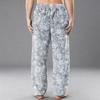 Men's Flannel Pocket Casual Pants, Printed Pocket Casual Pants, Home Sleeping Pants
