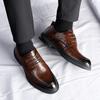 Koreanische Version Herren Echtleder Spitzschuhe Echtleder Freizeitschuhe Fahrarbeitsstiefel Business Mode Schnürschuhe