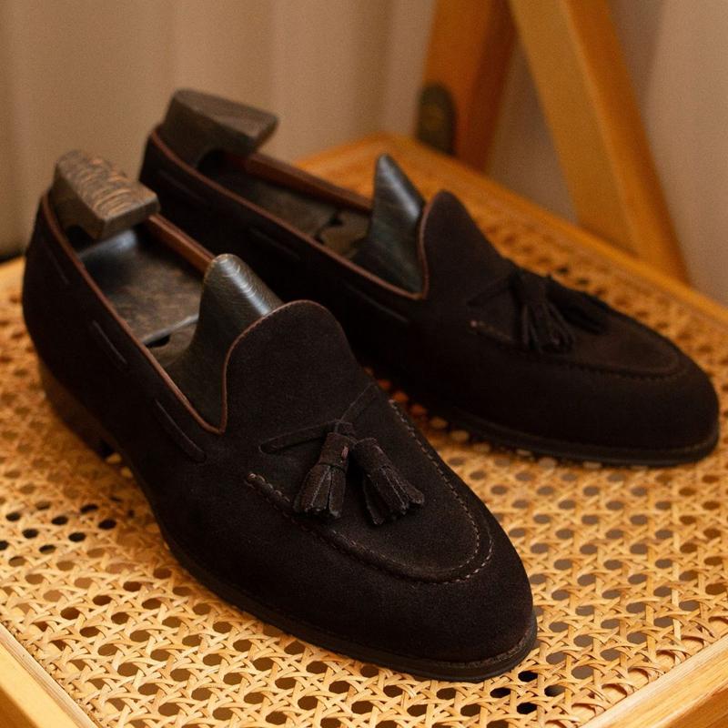 Fashion Genuine Leather Loafer Shoes for Men Handmade British Trendy Lazy Casual Shoes New Versatile