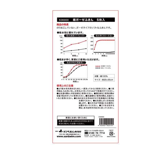 Sanbelm 100% Cotton Kitchen Cloths, Cotton Gauze Dishcloths, White, 25 x 35m, 5-Pack, Recommended by Bistro Sensei and Hattori Sensei, No Fluorescent