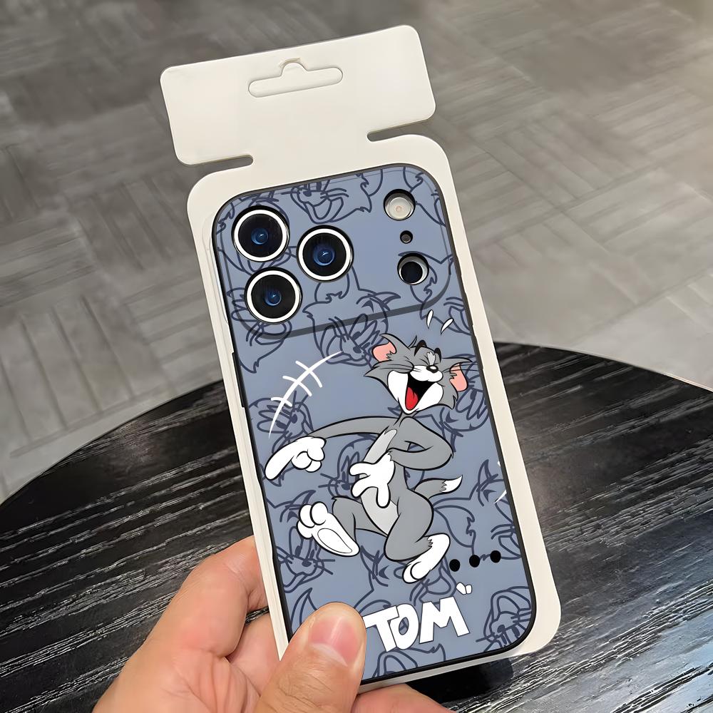 AniME-T-Tom And J-Jerry Kawaii Phone Case For IPhone 17 Air 16 E Pro Max 15 14 13 Mini 12 Pro 11 Max Plus Black Soft Shell