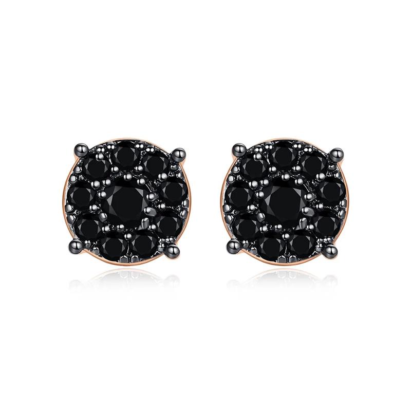 5 Styles Elegant Natural Black Zircon Stud Earrings For Women  Rose Gold High Quality Daily Fine Jewelry