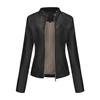 Women’s Leather Suede Jackets Faux Leather Fleece Lined Zip Up Motorcycle Coats Bomber Jacket Fashion Street Wear
