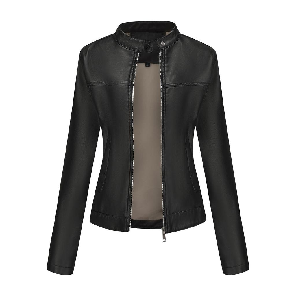 Women’s Leather Suede Jackets Faux Leather Fleece Lined Zip Up Motorcycle Coats Bomber Jacket Fashion Street Wear