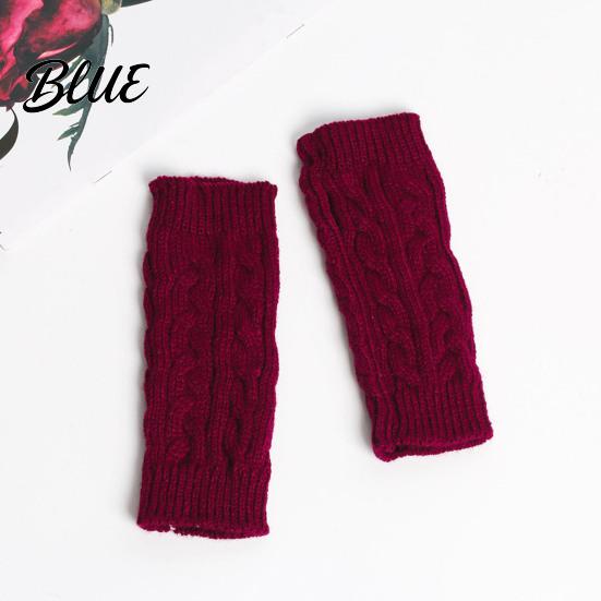 Lightweight Warm Wrist Sleeves Women Ribbed Arm Warmers Stretchy Cable Knitted Fingerless Gloves Winter Gloves Soft Mitten Half Finger for