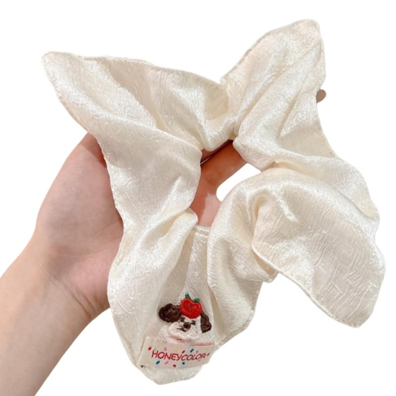 Elegant French Bows Scarf Scrunchie Headbands Hair Accessory For Women Soft Fabric Hair Tie Multipurpose Styling