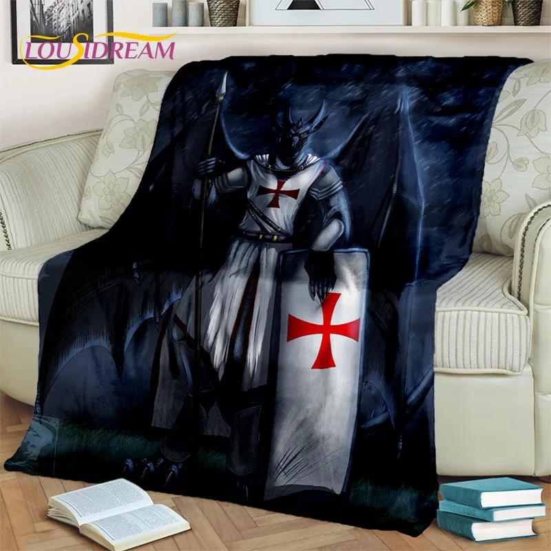 Cartoon Templar Cavalier Knight Crusaders Blanket,Soft Throw Blanket for Home Bedroom Bed Sofa Picnic Travel Office Blanket Kids