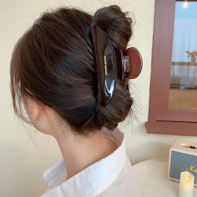 Retro Hochwertige Acetat Haarspange Große Haarspangen für Frauen Elegante Haarnadel Hai-Klammer Dame Leopard Haarspangen Kopfschmuck