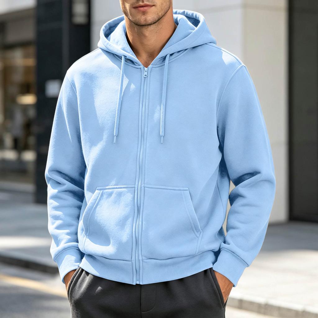 Herren Freizeit Kapuzenpullover mit Reißverschluss Farbe
