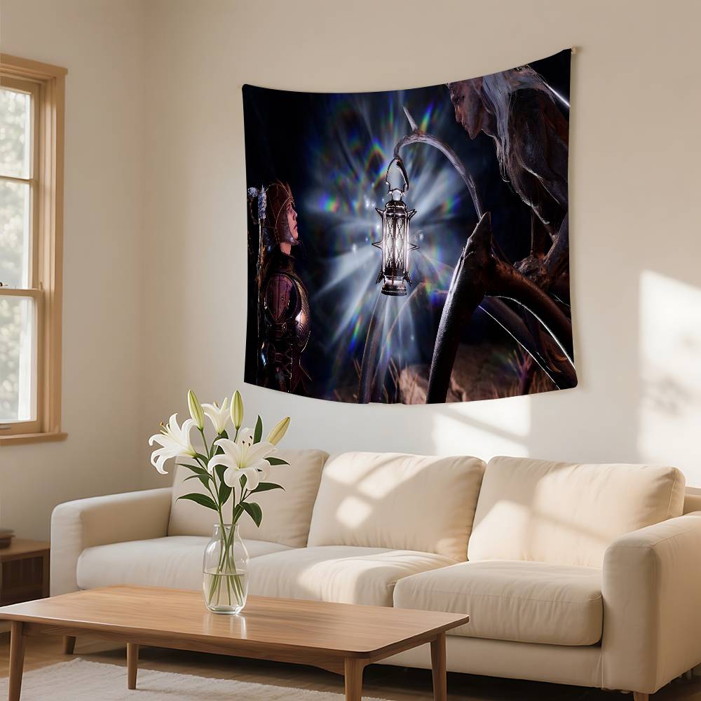 

Game BBaldurs Gate 3 Tapestry Wall Hanging Tapestry Art Deco Blanket Curtain Hanging At Home Bedroom Living Room Decor 74x94cm(29x37in)