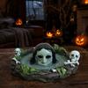 Durable Resin Ashtray Halloween Scary Ghost Ashtray, Spooky Water Skull Haunted House Decor Ash Tray for Living Room, Home Office Desk
