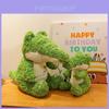 Cute Crocodile Plush Toy Short Hair Cartoon Style Green 22cm 35cm 45cm Or 90cm Customizable