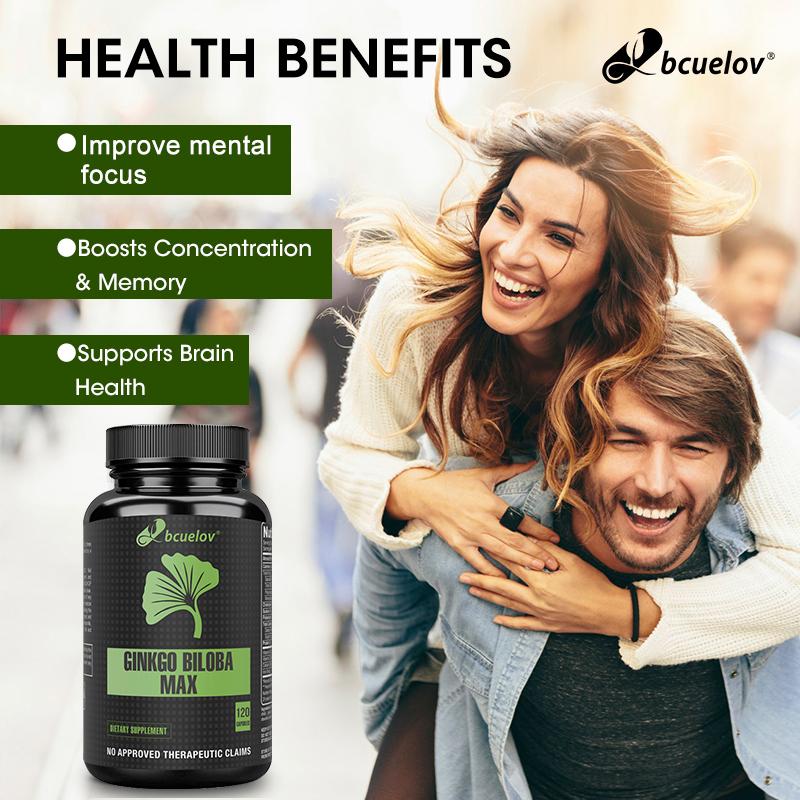 Foglia di Ginkgo, Integratori di Supporto per la Memoria Cerebrale, 120 Capsule