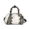 Vintage Fashion Snake Pattern Handbag With Zipper Closure And Polyester Lining For Casual Outings