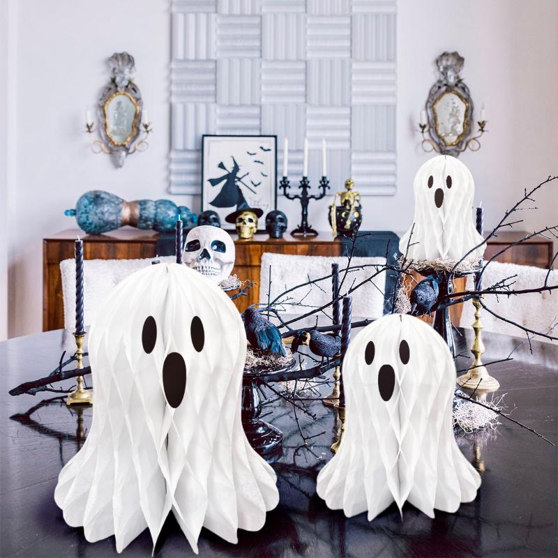 Halloween Themen Geist Waben Deko Halloween Party Tischschmuck Waben Geister Atmosphäre Für Heimdeko Zubehör