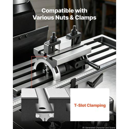 VEVOR Rotary Table 178 x 127 mm Tilting Milling Table Heavy Duty Cast Iron, Robust & Durable, with 0-45 Degree Left & Right Adjustable